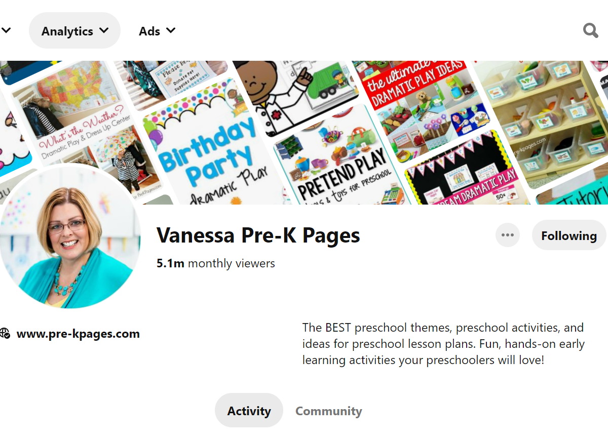 Vanessa Pre-K Pages Pinterest Account