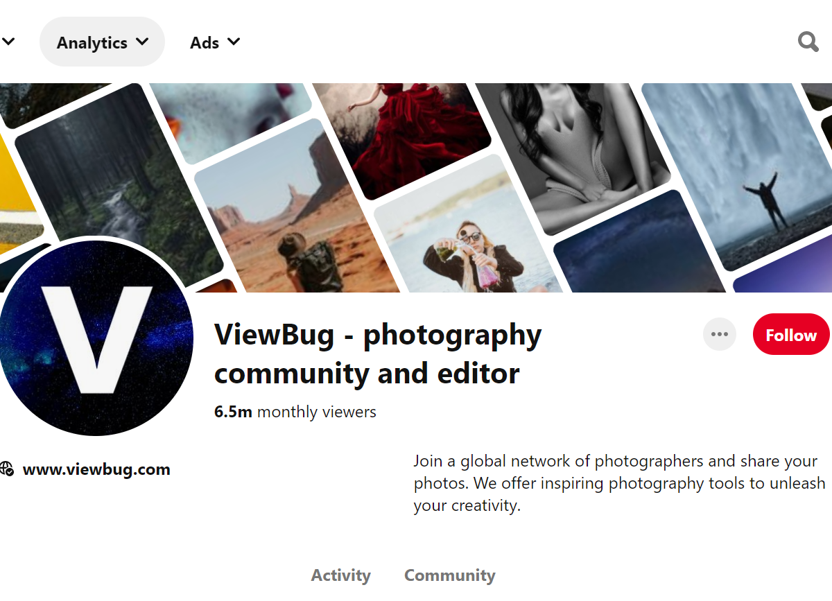 ViewBug - photography community and editor-100 Pinterest Photography Influencers