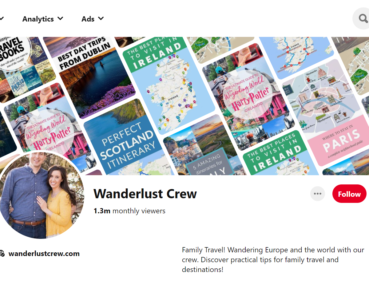 Wanderlust Crew - Pinterest Profile