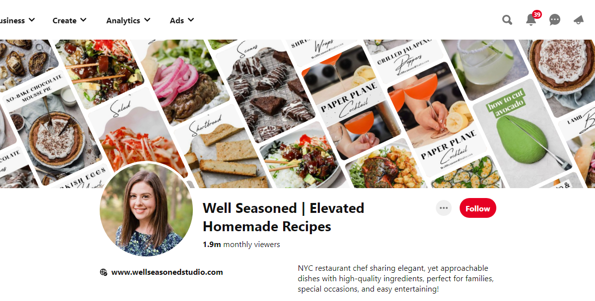 Well Seasoned | Elevated Homemade Recipes Pinterest Profile 