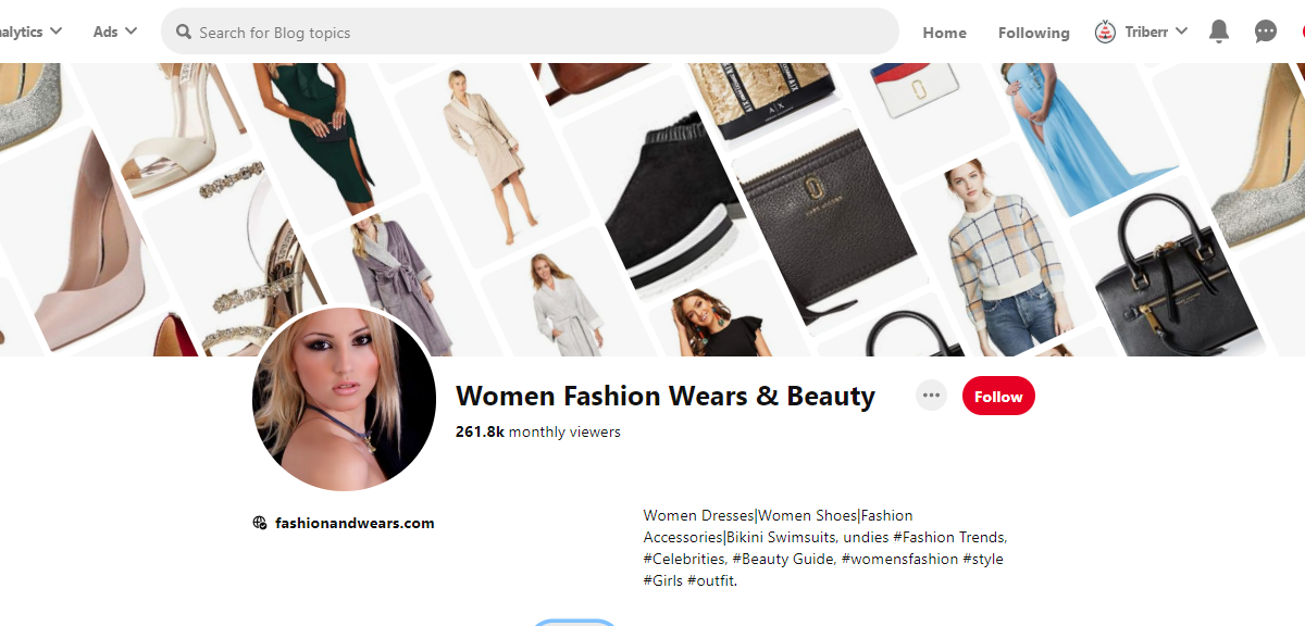 Women Fashion Wears & Beauty Pinterest Profile
