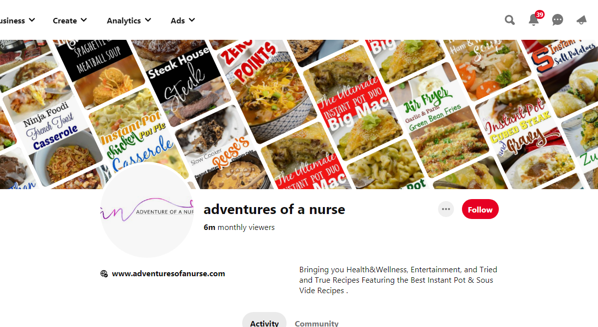 adventures of a nurse Pinterest Profile