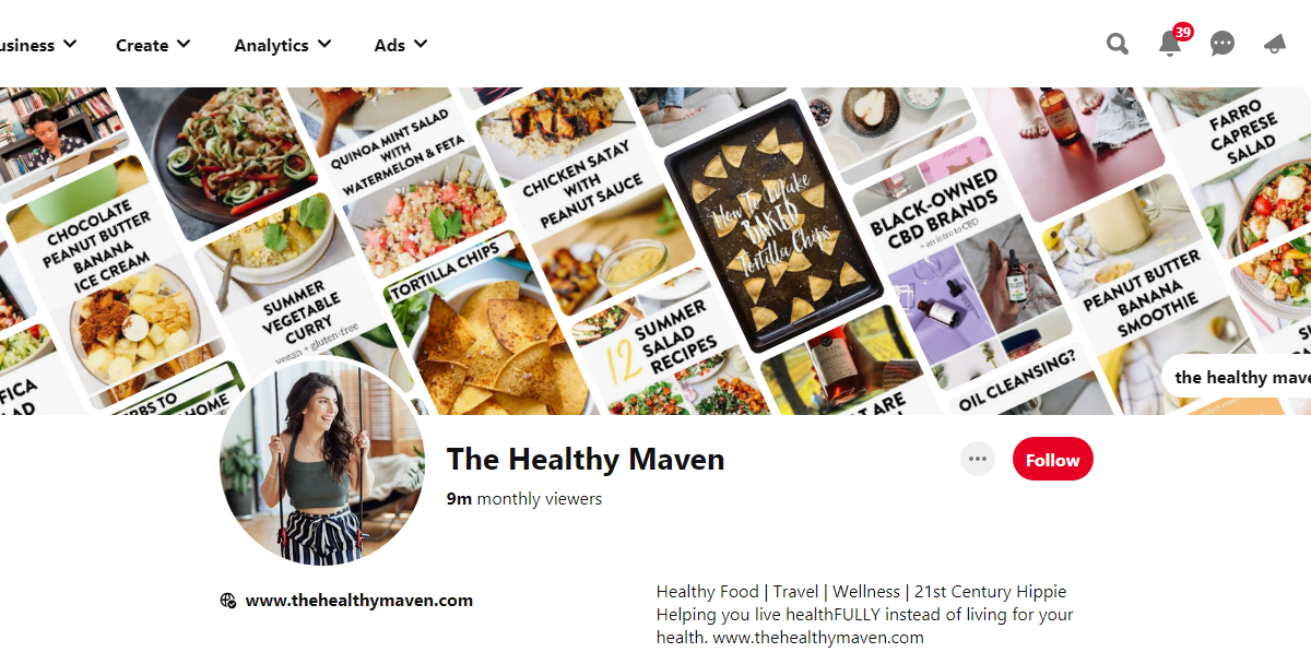 The Healthy Maven Pinterest Profile 