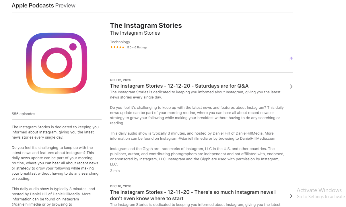 006 - Best Instagram Podcasts - The Instagram Stories Daily Update
