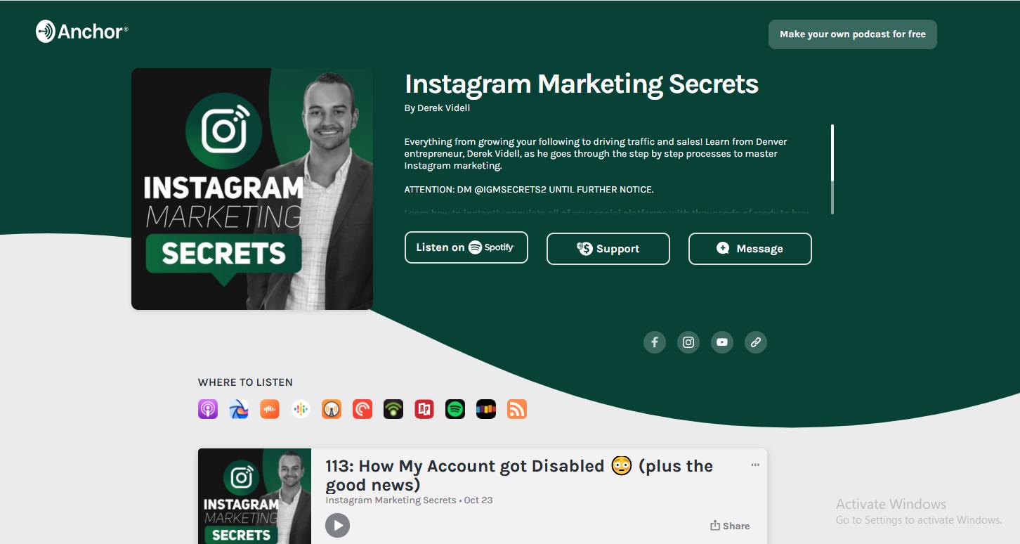 010 - Best Instagram Podcasts - Instagram Marketing Secrets
